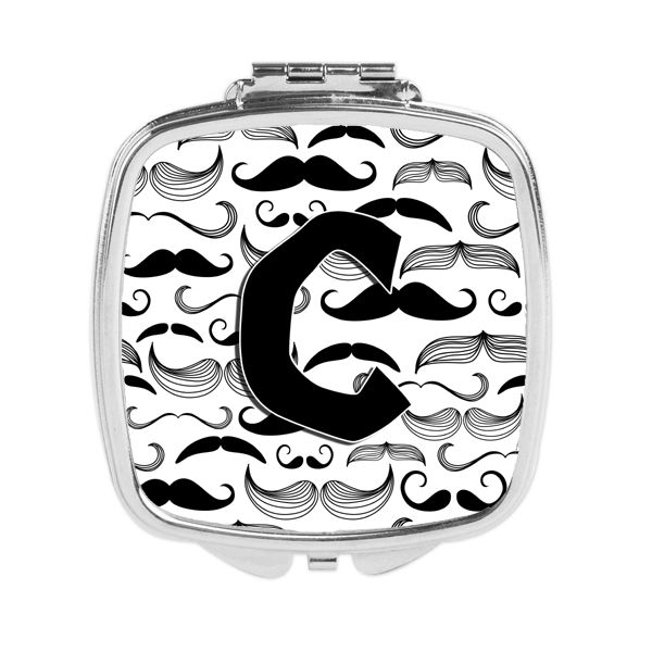 CJ2009-CSCM Letter C Moustache Initial Compact Mirror