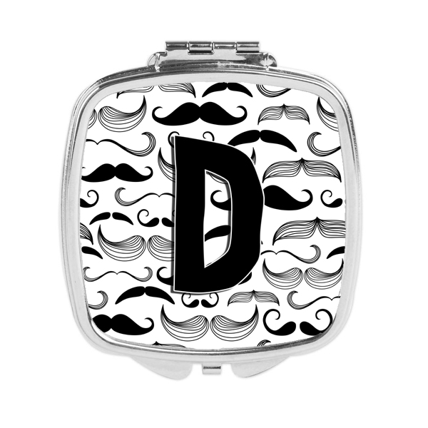 CJ2009-DSCM Letter D Moustache Initial Compact Mirror