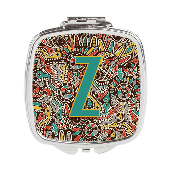 Letter Z Retro Tribal Alphabet Initial Compact Mirror