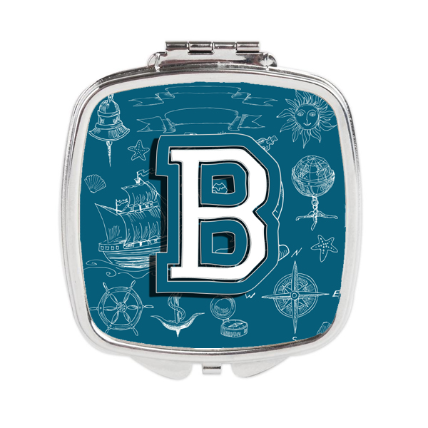 CJ2014-BSCM Letter B Sea Doodles Initial Alphabet Compact Mirror