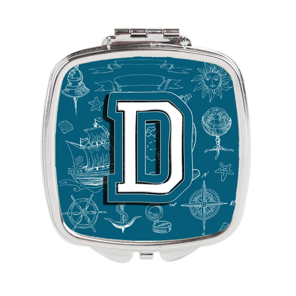 Letter D Sea Doodles Initial Alphabet Compact Mirror