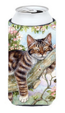 Sleepy Cat by Debbie Cook Tall Boy Can cooler Hugger