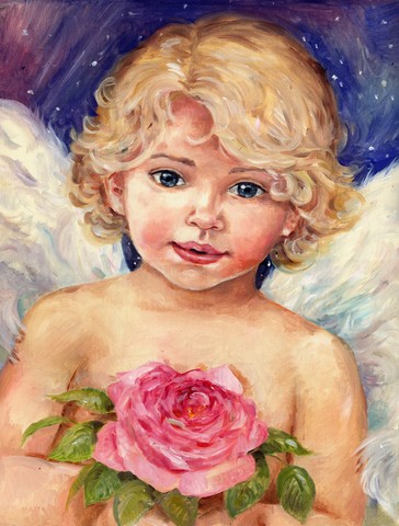 Little Angel by Debbie Cook Flag Garden Size