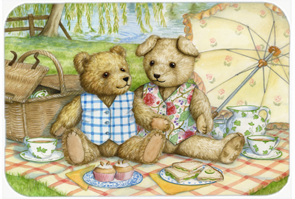 Summertime Teddy Bears Picnic Glass Large Cutting Board