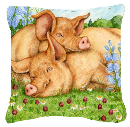 Pigs Tamworths in Clover Canvas Decorative Pillow