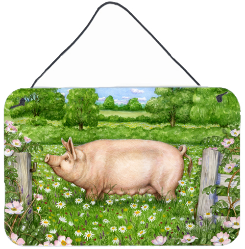 Pig in Dasies by Debbie Cook Wall or Door Hanging Prints