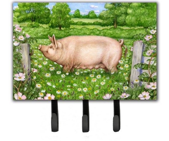 Pig in Dasies by Debbie Cook Leash or Key Holder