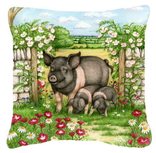 Pigs Rosie & Piglets Canvas Decorative Pillow