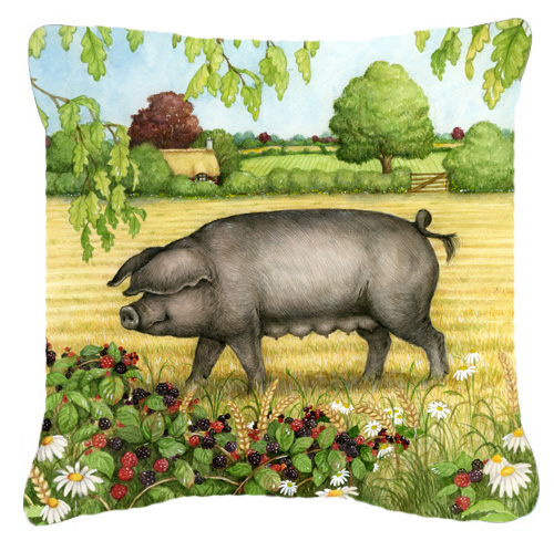 Pigs Bramble in Berries Canvas Decorative Pillow