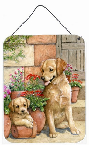 Father & Son Yellow Labrador Wall or Door Hanging Prints