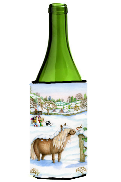 Feeding the Shetland Horse Wine Bottle Can cooler Hugger