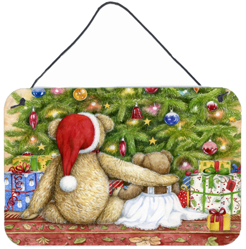 Christmas Teddy Bears with Tree Wall or Door Hanging Prints