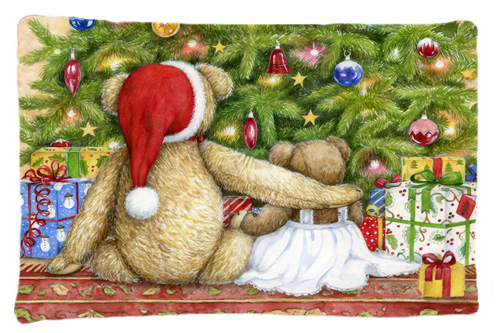 Christmas Teddy Bears with Tree Fabric Standard Pillowcase
