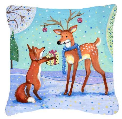 Christmas Present From the Fox Canvas Decorative Pillow