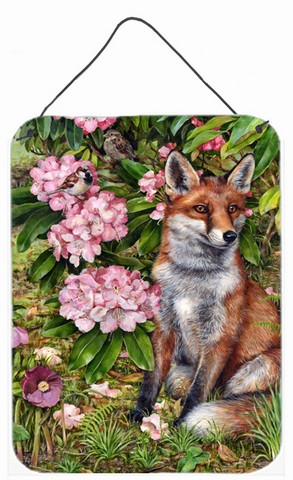 Fox Waiting in Flowers Wall or Door Hanging Prints