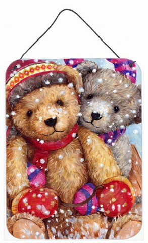 Winter Snow Teddy Bears Wall or Door Hanging Prints