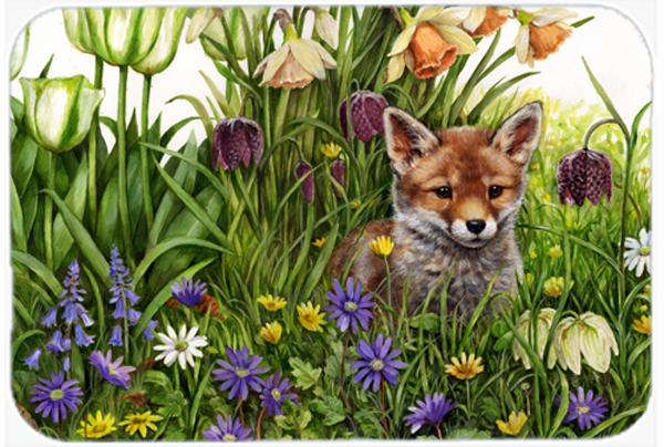 April Fox by Debbie Cook Glass Large Cutting Board