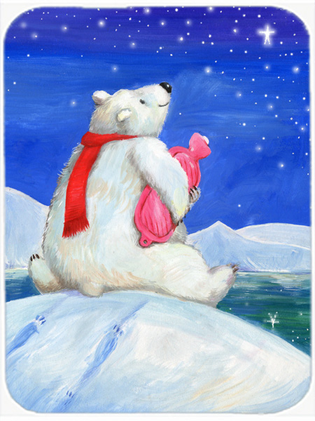 Polar Bear with Hot Water Bottle Glass Large Cutting Board
