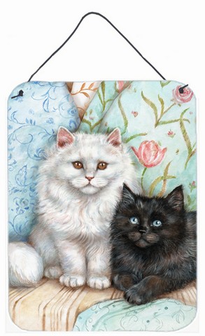 A Black Cat & a White Cat Wall or Door Hanging Prints