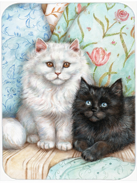 A Black Cat & a White Cat Glass Large Cutting Board