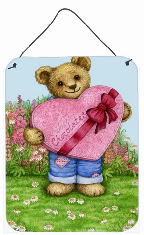 Valentine Teddy Bear with Chocolates Wall or Door Hanging Prints