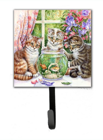 White Tabby by Debbie Cook Leash or Key Holder