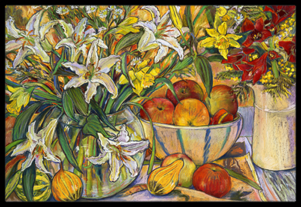 Fruit, Flowers & Vegetables Indoor or Outdoor Mat, 24 x 36