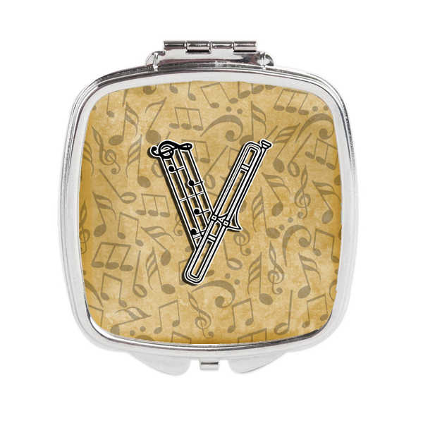 Letter V Musical Instrument Alphabet Compact Mirror
