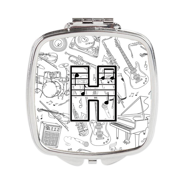 CJ2007-HSCM Letter H Musical Note Letters Compact Mirror
