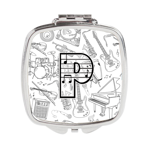 CJ2007-PSCM Letter P Musical Note Letters Compact Mirror