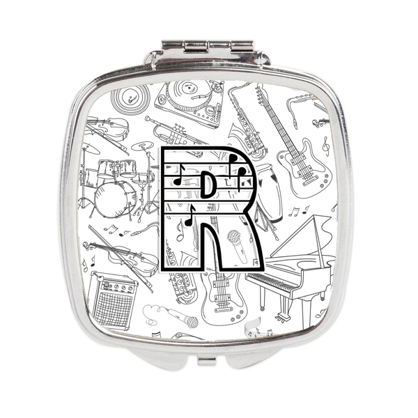 CJ2007-RSCM Letter R Musical Note Letters Compact Mirror