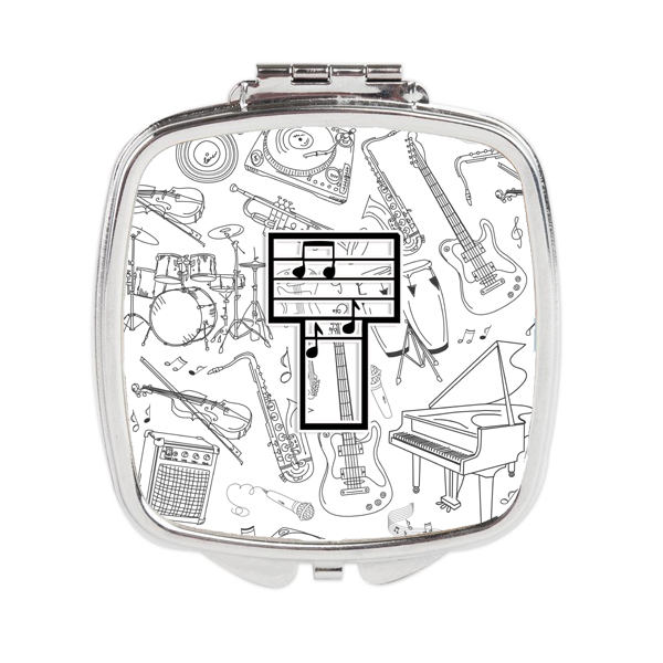 CJ2007-TSCM Letter T Musical Note Letters Compact Mirror