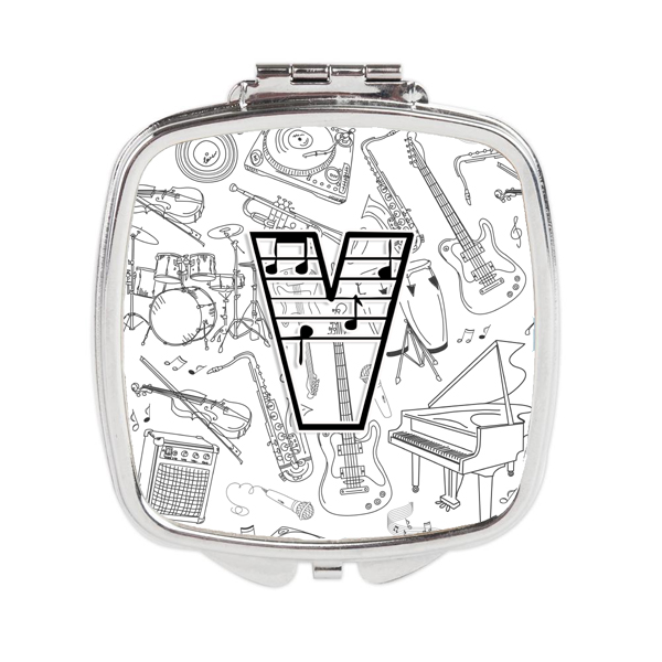 CJ2007-VSCM Letter V Musical Note Letters Compact Mirror