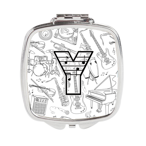 CJ2007-YSCM Letter Y Musical Note Letters Compact Mirror