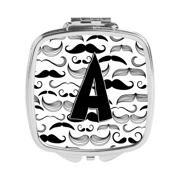 CJ2009-ASCM Letter a Moustache Initial Compact Mirror