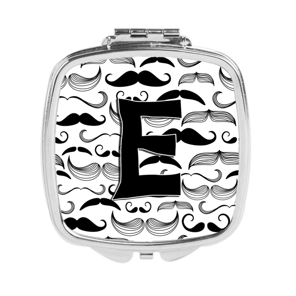 CJ2009-ESCM Letter E Moustache Initial Compact Mirror