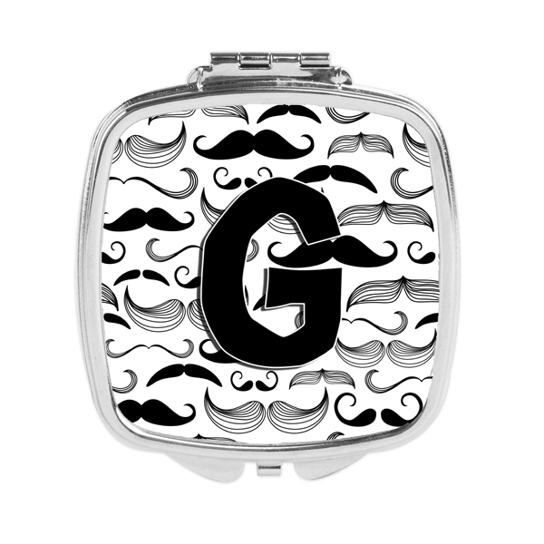 CJ2009-GSCM Letter G Moustache Initial Compact Mirror
