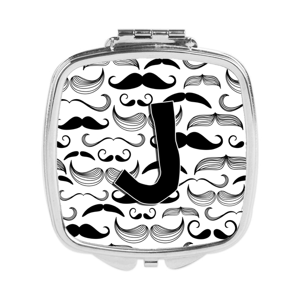 CJ2009-JSCM Letter J Moustache Initial Compact Mirror