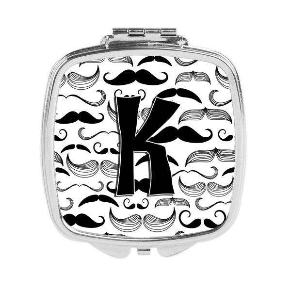 CJ2009-KSCM Letter K Moustache Initial Compact Mirror
