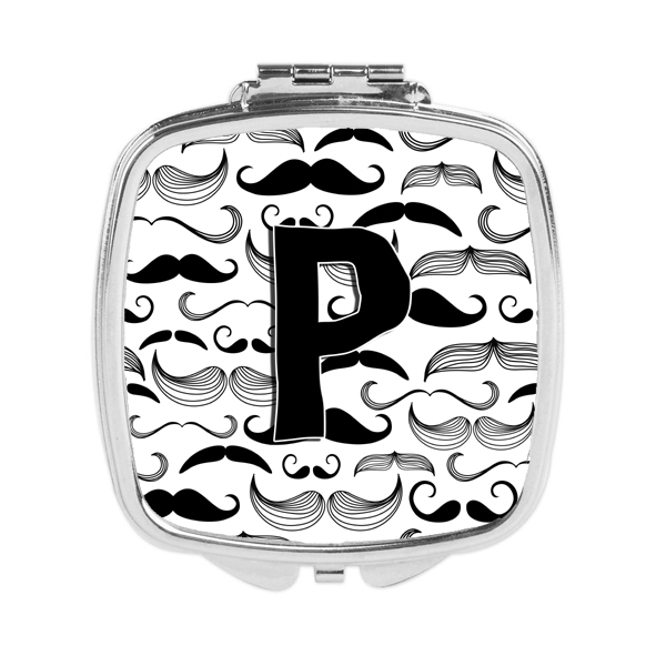 CJ2009-PSCM Letter P Moustache Initial Compact Mirror