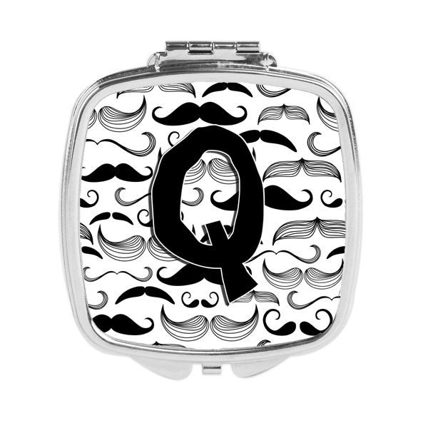 CJ2009-QSCM Letter Q Moustache Initial Compact Mirror