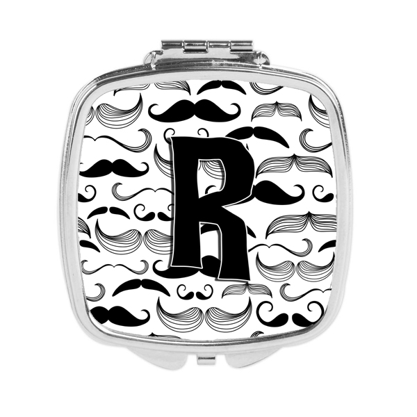 Letter R Moustache Initial Compact Mirror