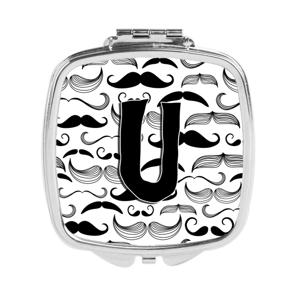 CJ2009-USCM Letter U Moustache Initial Compact Mirror