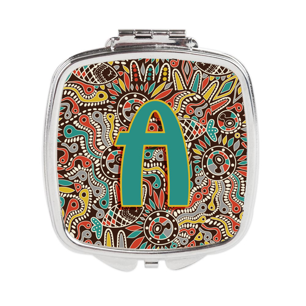 Letter A Retro Tribal Alphabet Initial Compact Mirror