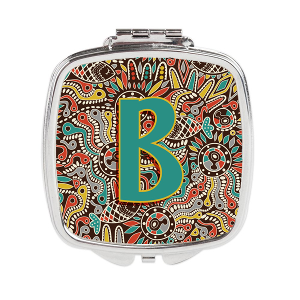 CJ2013-BSCM Letter B Retro Tribal Alphabet Initial Compact Mirror