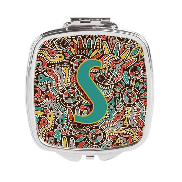 CJ2013-SSCM Letter S Retro Tribal Alphabet Initial Compact Mirror