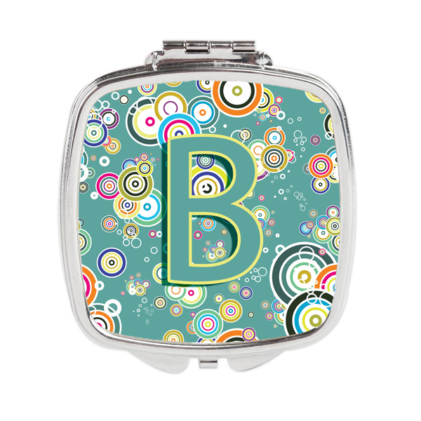 CJ2015-BSCM Letter B Circle Circle Teal Initial Alphabet Compact Mirror