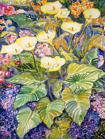 Arum Lilies by Neil Drury Flag Garden Size