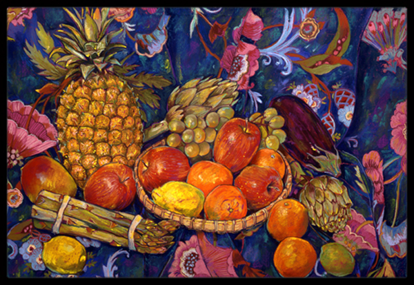 Fruit & Vegetables by Neil Drury Indoor or Outdoor Mat, 24 x 36