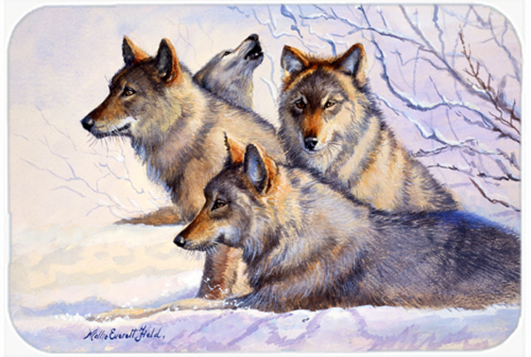 Wolves by Mollie Field Glass Large Cutting Board
